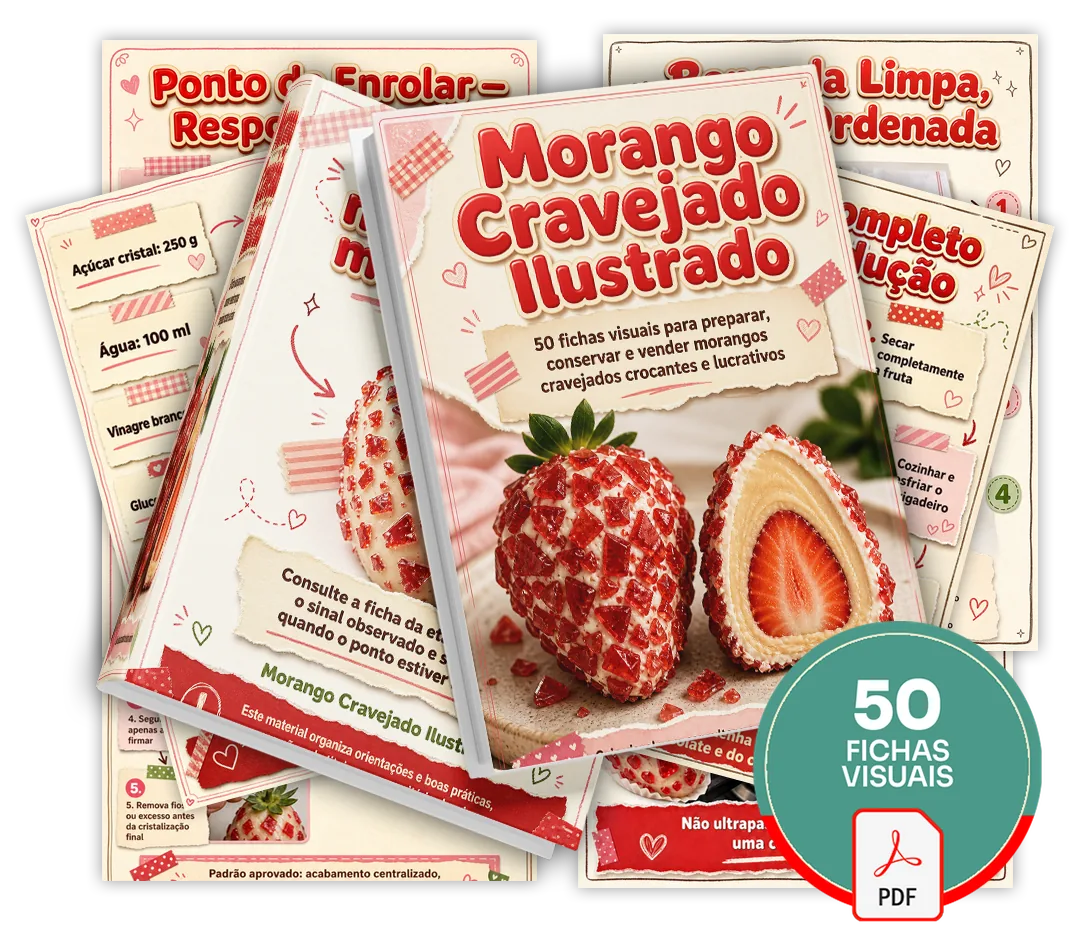 Morango Cravejado Ilustrado — tudo o que está incluso